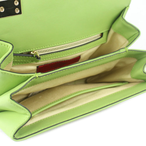 2014 Valentino Garavani flap shoulder bag 22cm V0081 green - Click Image to Close